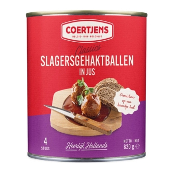 Coertjens - 4 Butcher meatballs in Gravy - 820g