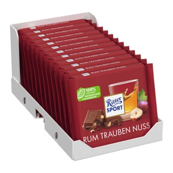 Ritter Sport - Rum Raisins Hazelnuts - 12x 100g