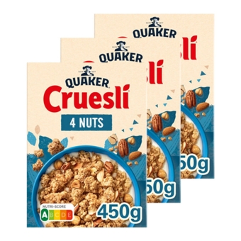 Quaker - Cruesli 4 Nuts - 3x 450g