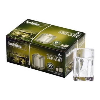Bolsius - Relight Holder Square - Transparent - 6 pieces