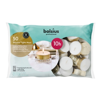Bolsius - Maxi Tea Lights - 10 hours - 50 pieces