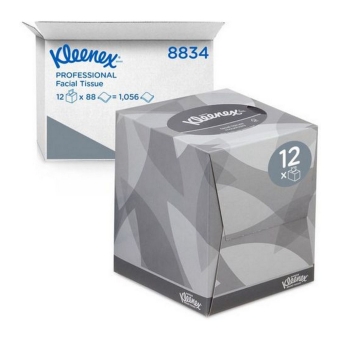 Kleenex - 8834 Facial Tissue 2-lgs Kubus Wit - 12x 88 stuks