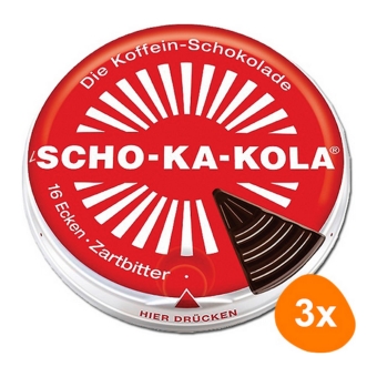 Scho-Ka-Kola - Energy Chocolate Dark - 3x 100g