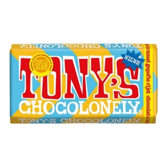 Tony's Chocolonely - Reep Milk Caramel Gepofte Rijst - 15x 180g