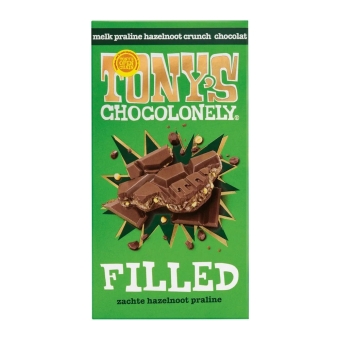 Tony's Chocolonely - Reep Milk Praline Hazlnt. Crunch - 15x 127g
