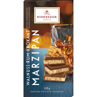 Niederegger - Marsepein Walnoot-rum Melkchocolade - 10 x 110 grams