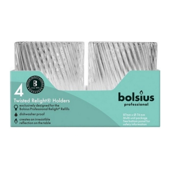 Bolsius - Relight Holder Twist Transparent - 4x