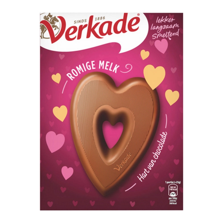 Verkade - Chocolate Heart Milk - 135g