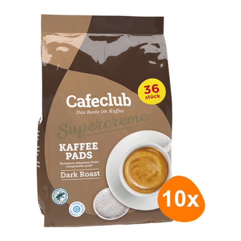 Caféclub - Supercreme Coffee Pads Dark Roast - 10x 36 pads