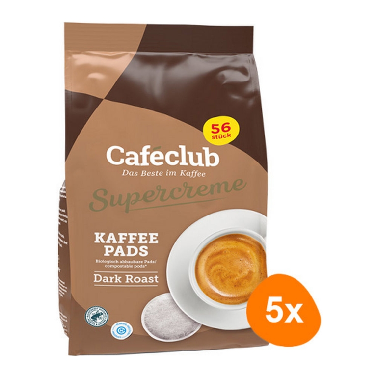Caféclub - Supercreme Coffee Pads Dark Roast - 5x 56 pads
