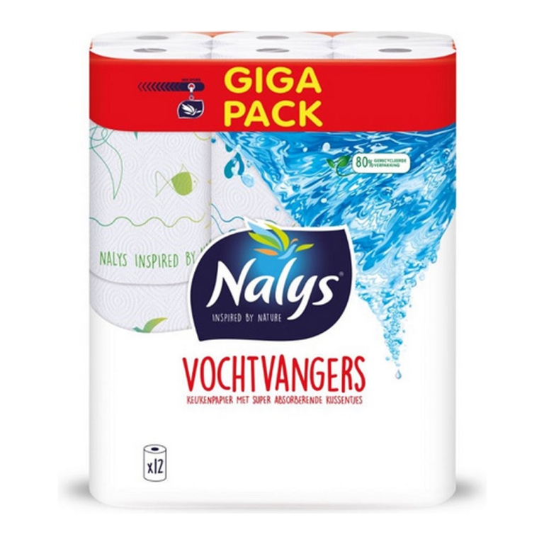 Nalys - Kitchen Towel Paper Absorbent Paper - 12 Rolls