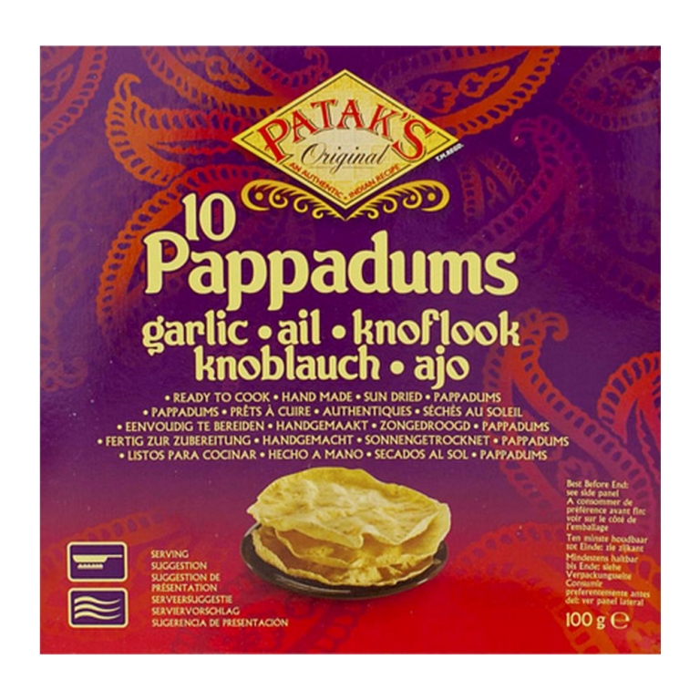 Patak's - Pappadum Garlic (Cook to Eat) - 100g