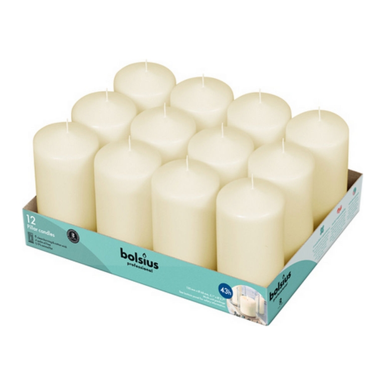 Bolsius - Pillar Candles - 130/70 - Ivory - 12 pieces