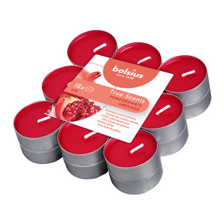 Bolsius - Scented Tea Lights - Pomegranate - 8 x 18 pieces