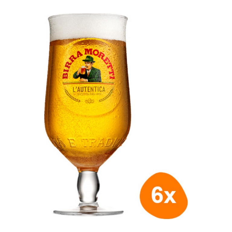 Birra Moretti - Beerglass 500ml - Set of 6