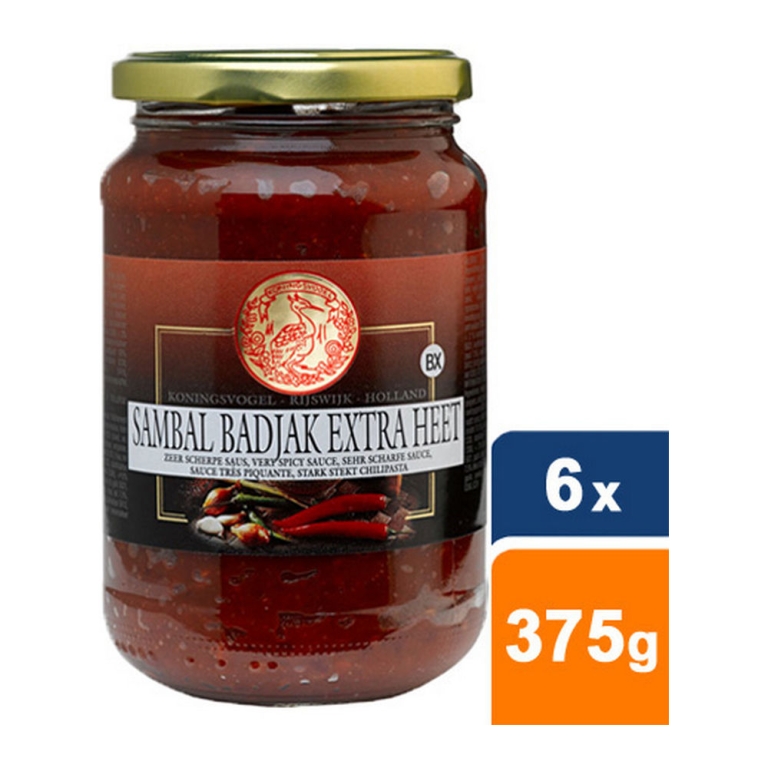 Koningsvogel - Chilli Paste/Sambal Badjak Hot - 6x 375g