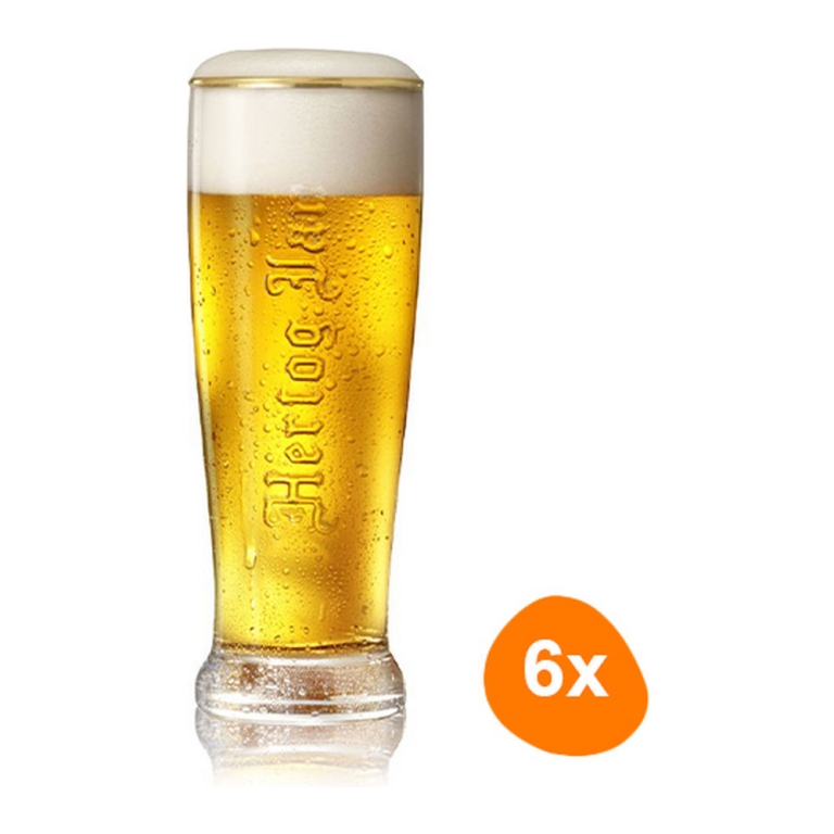 Hertog Jan - Beerglass Flute "Embossed" 250ml - set of 6