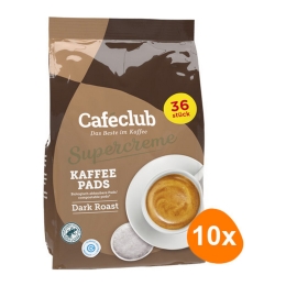 Caféclub - Supercreme Coffee Pads Dark Roast - 10x 36 pads
