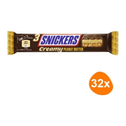 Snickers - Chocolate Bar Creamy Peanut Butter (Trio) - 32 Bars