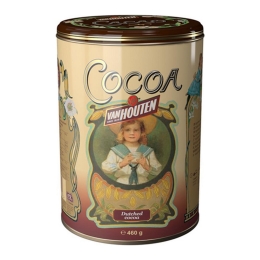 Van Houten - Cocoa powder in yellow vintage tin - 460g