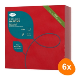 Duni - Bio Dunisoft Napkins Red 40x40 cm - 6x 60 pcs