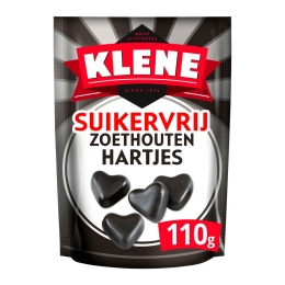 Klene - Licorice Hearts - Sugar-free - 12 x 110 grams