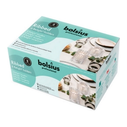 Bolsius - Professional Relight Holder Ribbed Transparent - 6 pieces