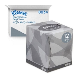 Kleenex - 8834 Facial Tissue 2-lgs Kubus Wit - 12x 88 stuks