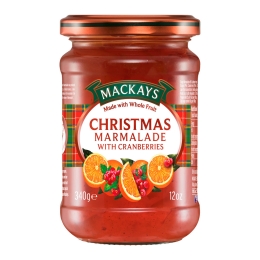 Mackays - Kerst Marmalade Cranberries Glas - 6 x 340 grams