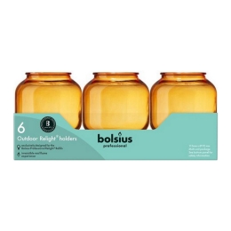 Bolsius - Relight Holder Sphere Amber - 6x