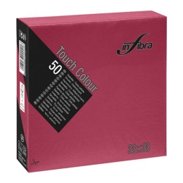Infibra - Servetten 2-laags - 1/4 vouw - Bordeaux - 33x33cm - 24x50 stuks