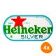 Heineken - Dripmat Silver (23cm x 16.5cm) - 4 pcs