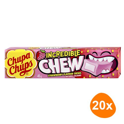 Chupa Chups - Incredible Chew Strawberry - 20 Packs