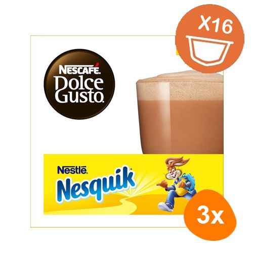 NESCAFE DOLCE GUSTO CAPSULES - NESQUIK - 16 PODS = 16 COCOA DRINKS FOR KIDS